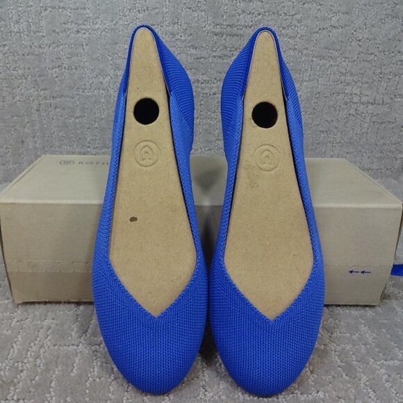 Rothys The Flat Women's Size 6 US Blue Comflower Round Toe Slip on Flats Shoes - Picture 1 of 10